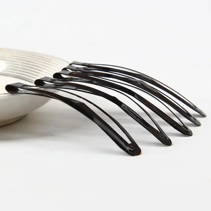 12 pinces à cheveux en métal noir de grande taille, 2,36 pouces de long, pinces à cheveux antidérapa