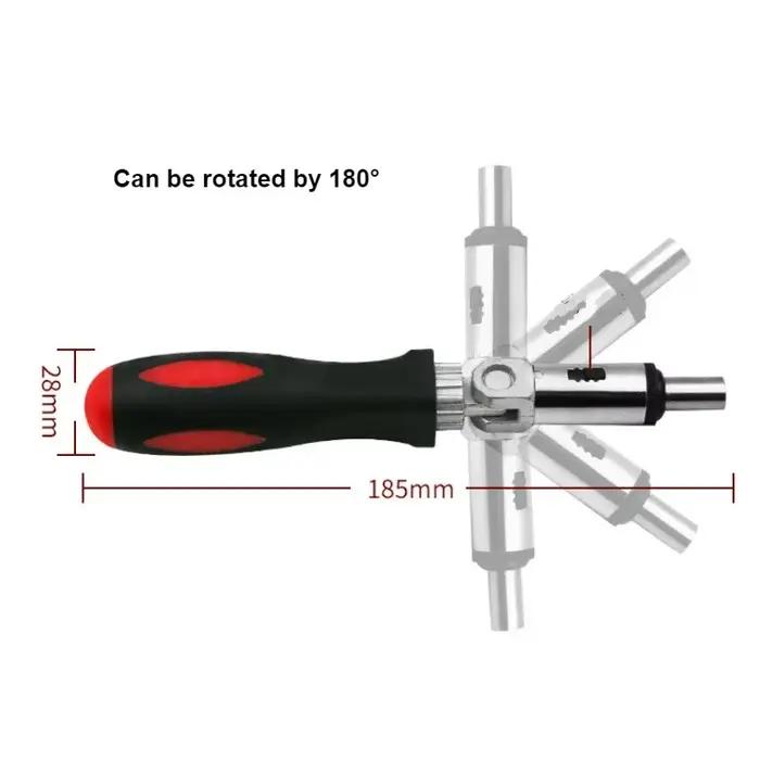 Tournevis à cliquet multifonction, Angle Variable 0-180 degrés, peut être tourné à gauche et à droit
