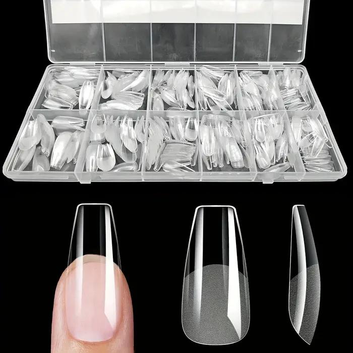 600 pièces faux ongles conseils finition Semi-mat amande cercueil français Stiletto formes carrées o