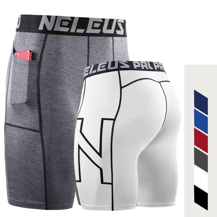 Short de course pour hommes avec collants de poche, vêtements de sport, Fitness, séchage rapide, bas
