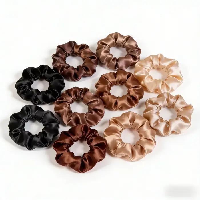 Chouchous en satin pour femmes, 1/30/60/100 pièces, 100 couleurs, petits couvre-chef de 6.5cm, acces