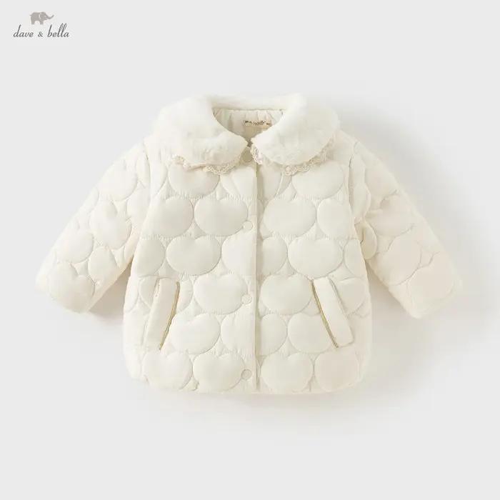 Dave Bella enfants filles bébé mignon vêtements d'extérieur hiver mode décontracté doux enfants mant