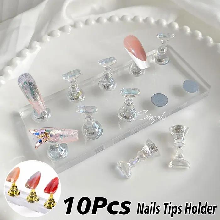 Support magnétique Transparent pour faux ongles Aurora, 10/5 pièces, présentoir à pression pour pein