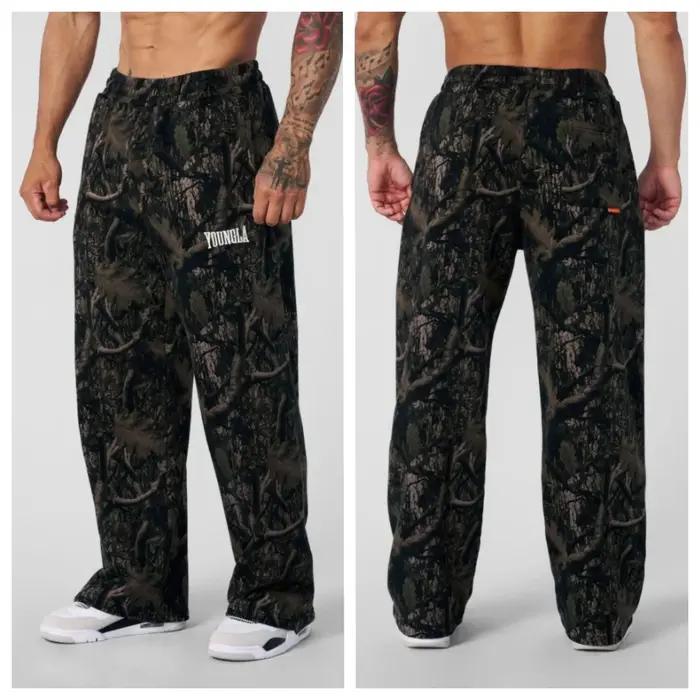 Pantalon de jogging tendance 2026 en coton éponge imprimé, coupe large, style hip-hop streetwear, co