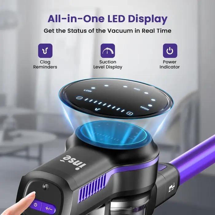 INSE-Aspirateur sans fil S7P, autonomie jusqu'à 45 services, aspirateur balai 6 en 1 pour parquet, p