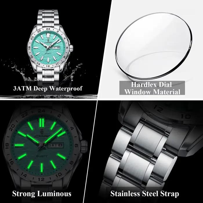 Montre homme POEDAGAR, mode exquise, haute qualité, étanche, lumineuse, montre de travail pour homme