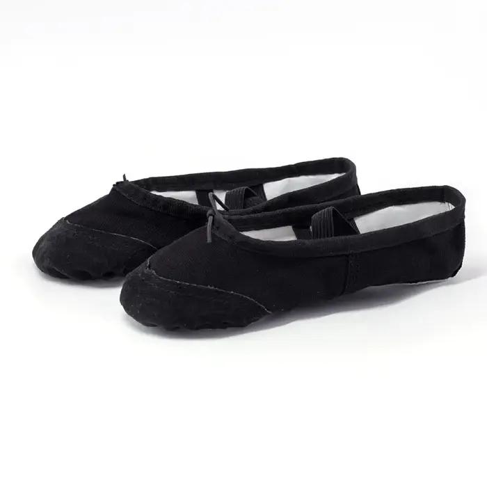 Ballets en toile pour filles, pantoufles de danse plates, chaussures de danse pour femmes adultes et