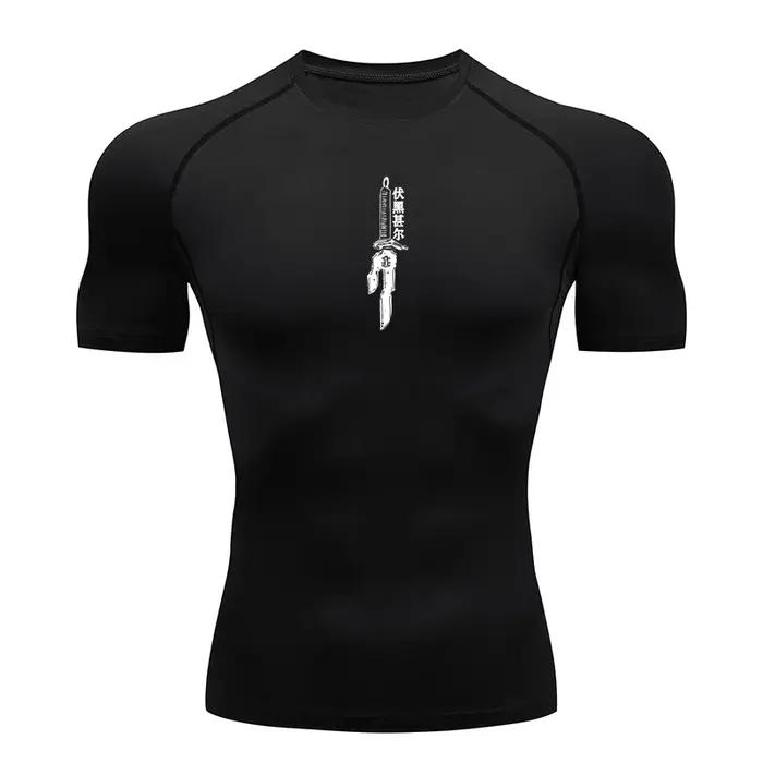 T-shirt compression homme anime graphique - Haut sportif séchage rapide protection éruptions