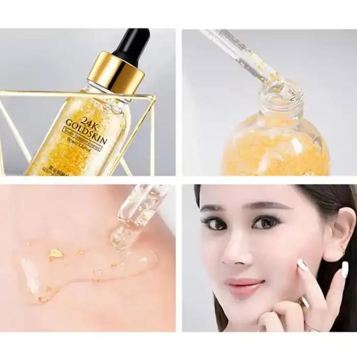Sérum pour le visage à l'acide hyaluronique, or 24 carats, anti-âge, lifting du visage, essence de collagène, nicotinamide, blanchissant, soins de la peau