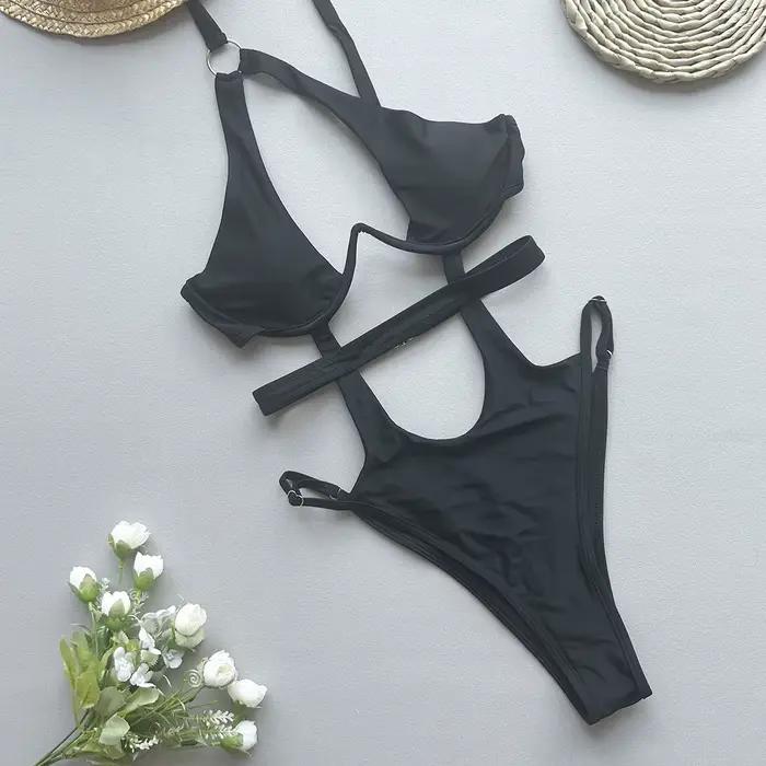 Sexy femmes une pièce maillot de bain maillot de bain pour femme 2024 Push Up Monokini taille haute