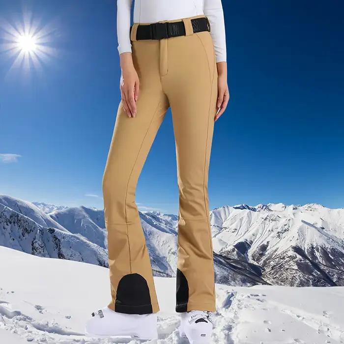 Pantalons de ski thermiques d'hiver pour femmes coupe ajustée vêtements imperméables pour skieurs et randonneurs hivernaux occasions spéciales