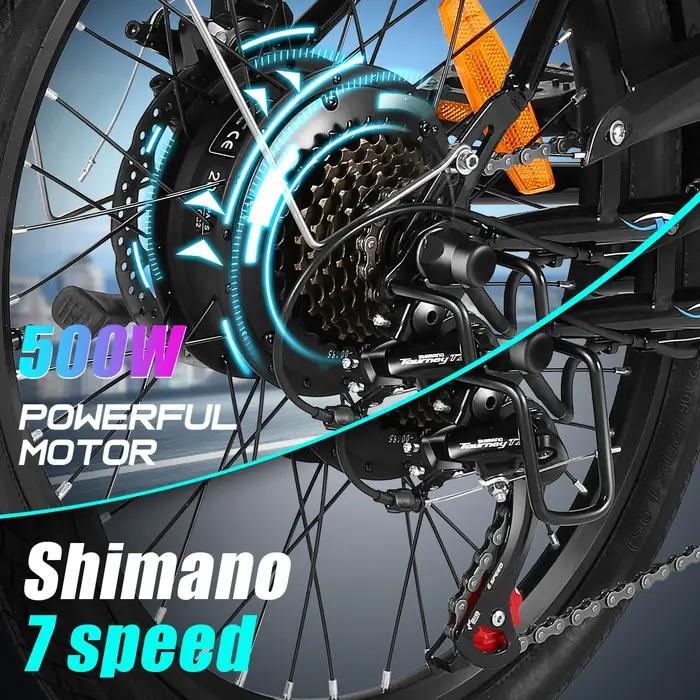 Vélo électrique pliant Step-Through Cruiser, moteur injuste, batterie perfective, système à 7 vitess