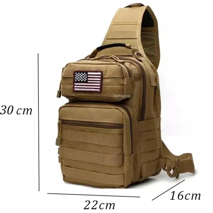 Sac de poitrine tactique, sacoches à bandoulière simple, sac à dos de voyage de Camouflage en plein