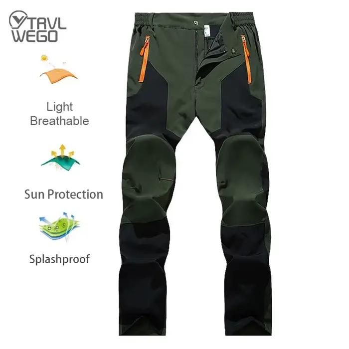 TRVLWEGO hommes sport d'été respirant pantalon randonnée pantalon Camping prévention des éclaboussur