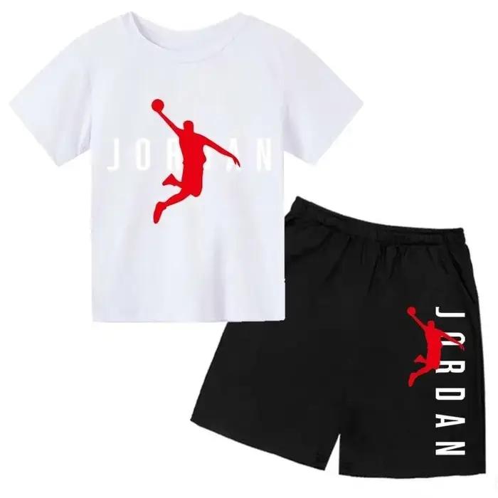 Marque d'été lettre imprimer à manches courtes enfant T-shirt + Shorts 2 pièces ensemble pour garçon