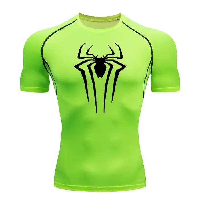 Chemises de Compression imprimées araignée pour hommes, t-shirt d'été à manches courtes, protection