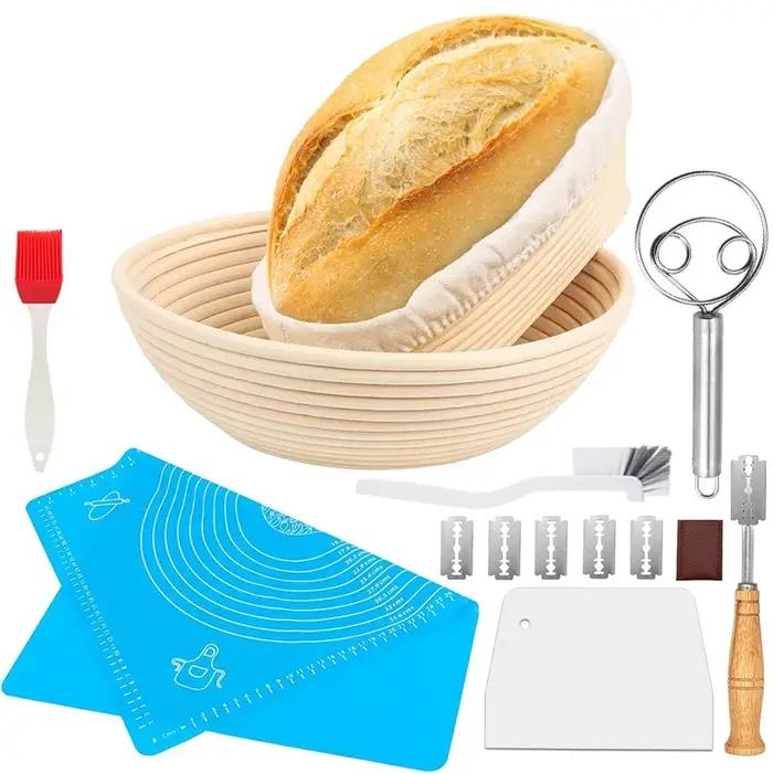 Panier à pain Banneton, 5/8 pièces, rotin naturel, osier, ovale, rond, pâte, paniers à levain, canne