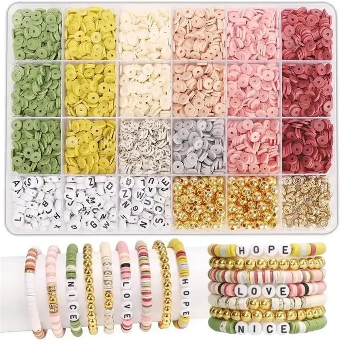 Kit de fabrication de bracelets en perles d'argile DIY 1900+ pièces - Bijoux d'amitié avec des perle