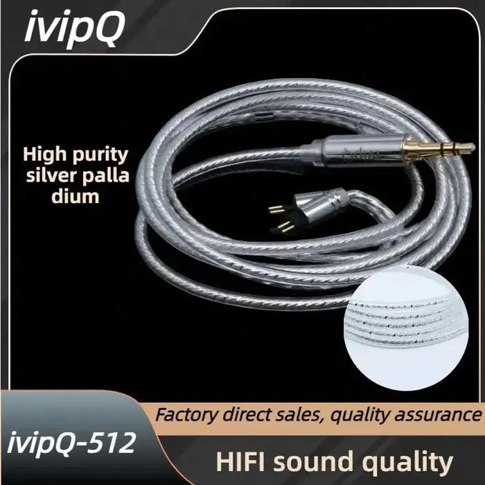 Câble de mise à niveau pour écouteurs en argent palladium de haute pureté ivipQ-512, avec/3.5/4.4/QD