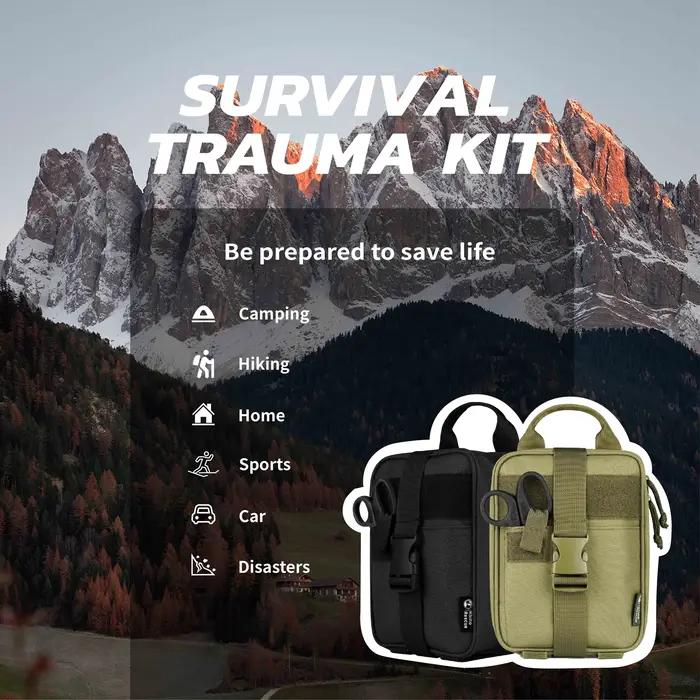 Kit de survie de premiers secours Rhino, pochette IFAK, Kit de Camping fourni avec 20 articles EMT p
