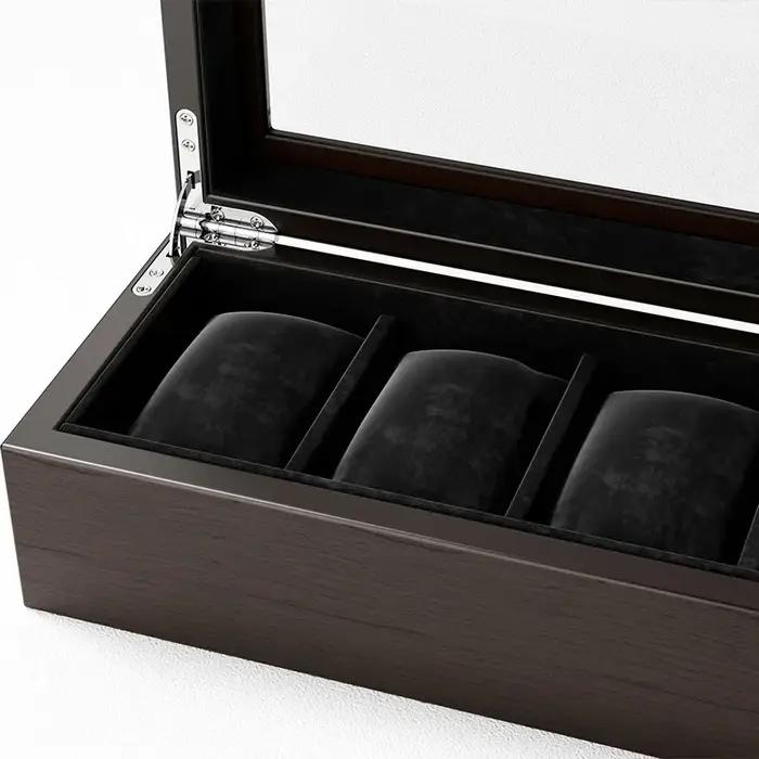 Boîte de rangement en bois pour montres mécaniques homme affichage transparent collection montres-bracelets cadeau horlogerie style élégant occasions spéciales