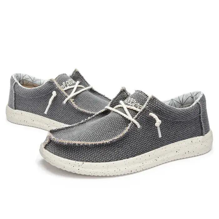 Mocassins toile homme légers confortables - Chaussures décontractées semelle souple voyage