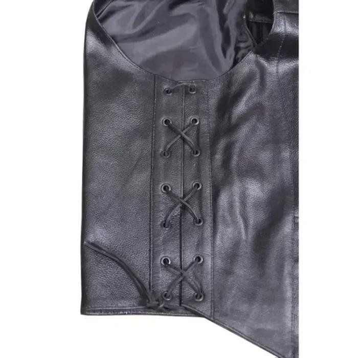 Veste en cuir rétro pour homme - haut sans manches - style disciplinaire - chevalier médiéval - vest