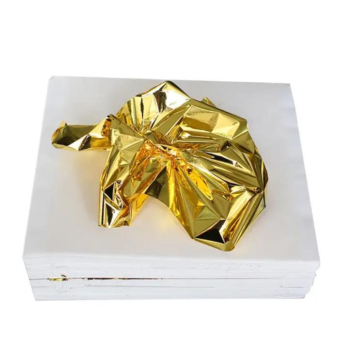 100 pièces Imitation or argent cuivre feuille papiers feuille flocon feuilles de dorure pour ongles