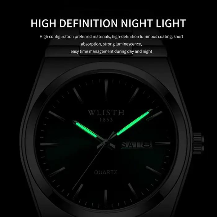 WLISTH luxe hommes montre étanche mode affaires montre en acier inoxydable montre pour homme montres