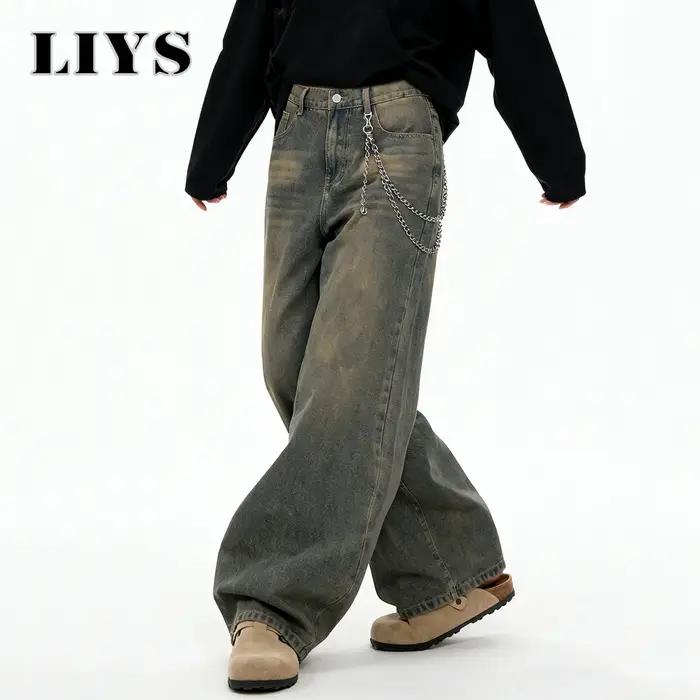 Jean Baggy rétro américain à jambes larges pour hommes, Streetwear coréen en détresse y2k, vêtements