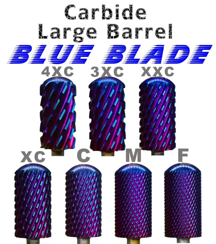Foret à ongles en carbure à lame bleue, main droite 6.6, grande lame ronde, baril le plus solide et
