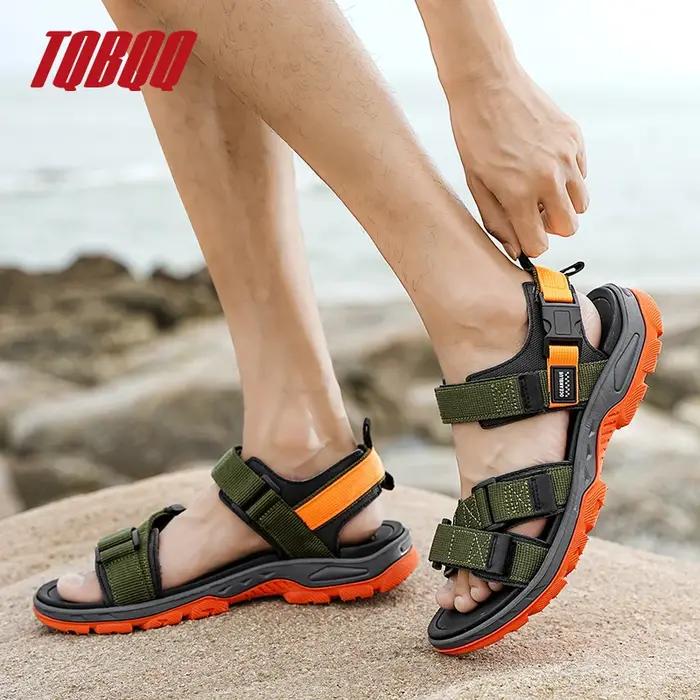 Sandales d'été pour hommes avec sangle réglable, sandales de Sport à la mode, sandales de randonnée