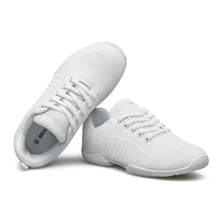BAXIN16-Girls Cheer Shoes for Women, White Cheerleading Dance Sneakers, Youth Shool, Walking Shoes,