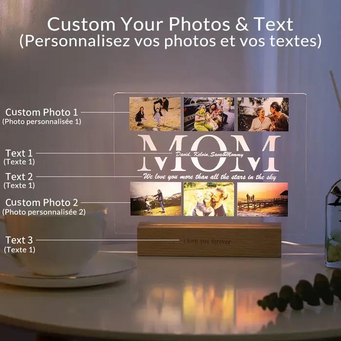 Lampe Acrylique Personnalisée avec Photo et Texte