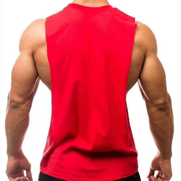 Gilets d'entraînement de Fitness en coton respirant fentes latérales débardeurs hommes musculation M