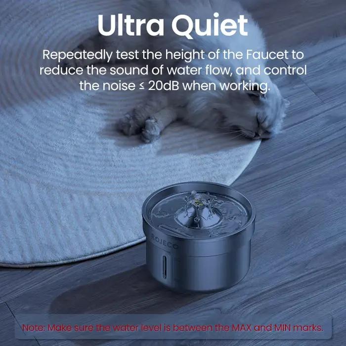 ROJECO fontaine à boire pour animaux de compagnie en acier inoxydable fontaine d'eau automatique pou