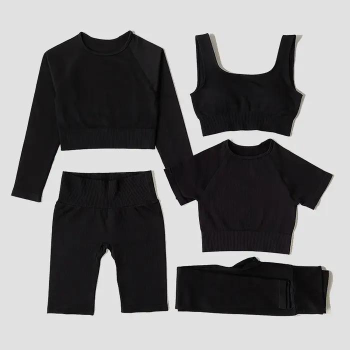 Ensemble de yoga sans couture pour femmes, vêtements d'entraînement sportif, vêtements de sport, leg