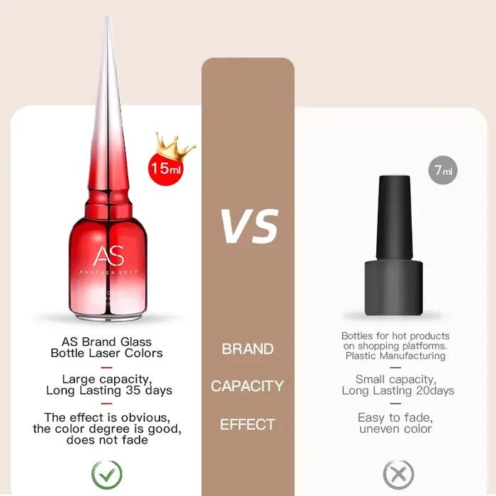 AS Tpo gratuit clair floraison Gel vernis 15ml UV LED tremper vernis à ongles pour effet d'épandage