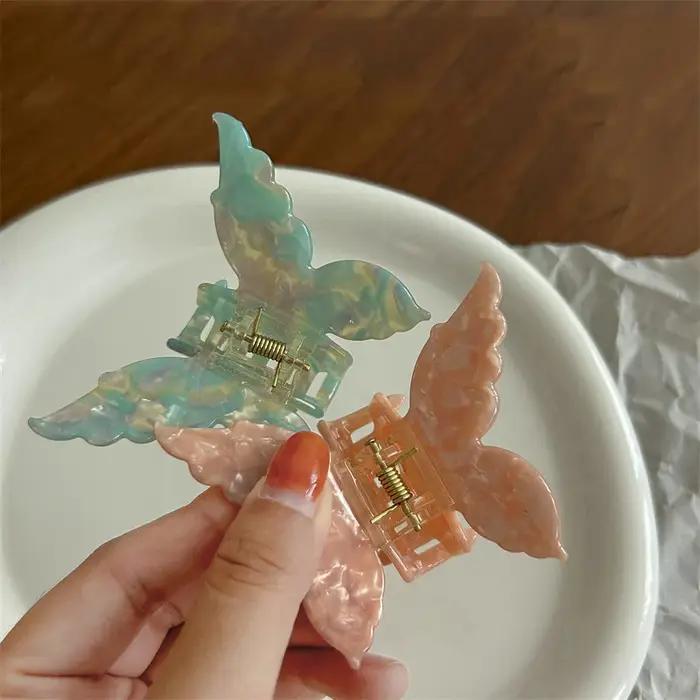 Pince à cheveux en acétate vintage pour femmes et filles, pince à cheveux papillon doux, barrettes e
