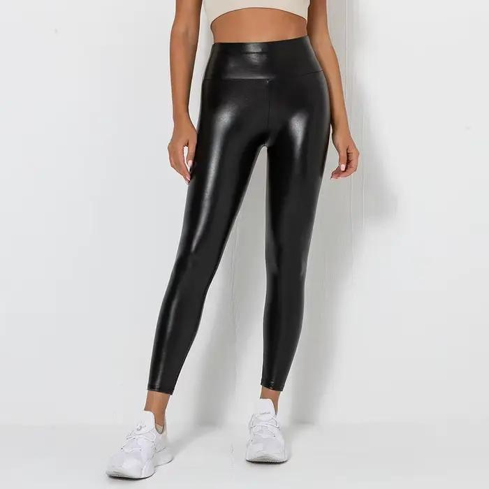 Leggings en cuir PU pour femmes, pantalons sexy, hanches push-up, pantalons crayon, taille haute ser