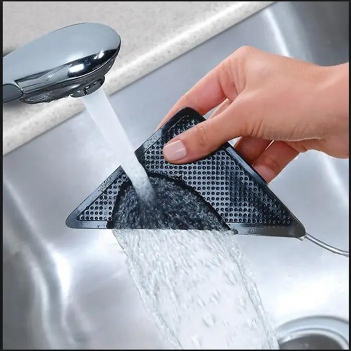 4 pièces 8 pièces/ensemble Triangle lavable réutilisable tapis pince anti-dérapant tapis en caoutcho