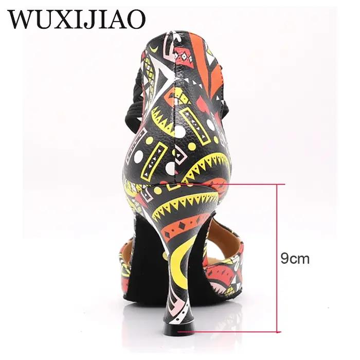 WUXIJIAO nouvelles chaussures de danse imprimées pour femmes bottes de danse Salsa latine Paty chaus