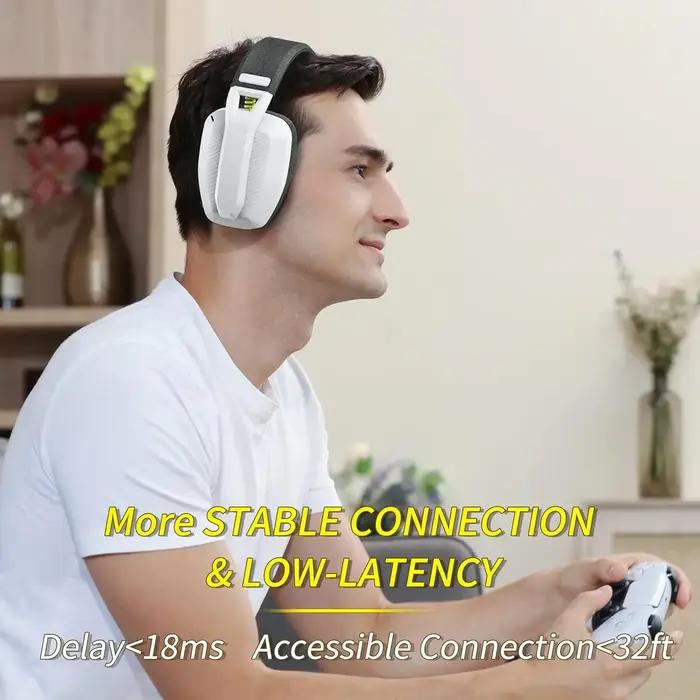BINNUNE BW06 casque de jeu sans fil 2.4GHz avec micro pour PS5 PS4 PC Mac Playstation casque de jeu