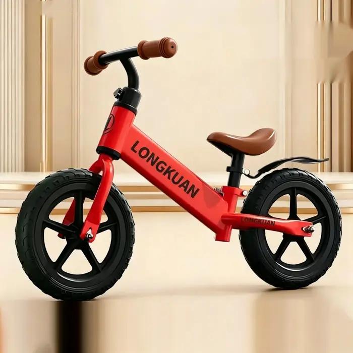 Vélo d'équilibre de 12 pouces cadre en acier haute teneur en carbone guidon et siège réglables pour randonnées et conduites en extérieur
