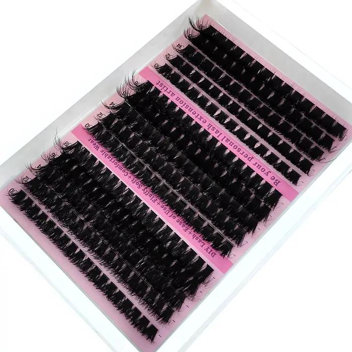 HBZGTLAD 15 rangées de cils moelleux 60D-100D grappes de cils épais naturels D/CC/DD cils individuel
