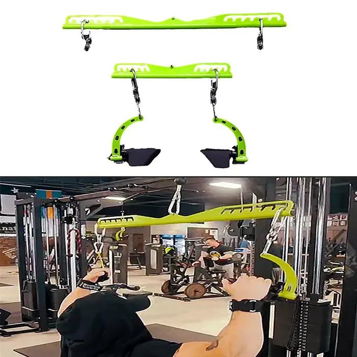 Barre traction LAT multi-poignées salle sport - Machine poulie câble musculation dos