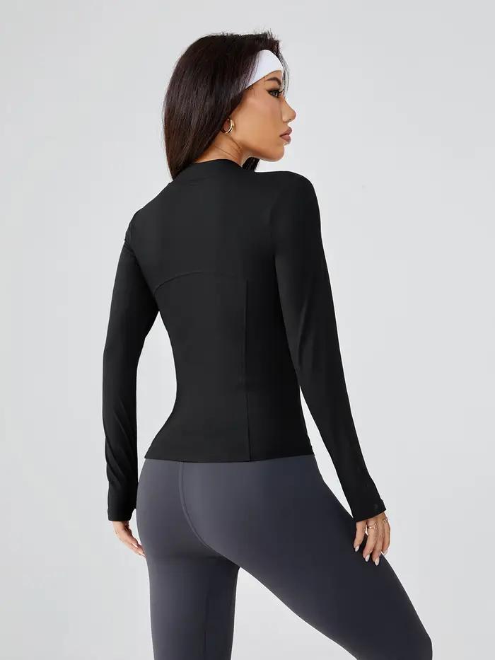 Nouvelle veste de yoga ajustée pour femme – Cardigan athlétique extensible à fermeture éclair complè