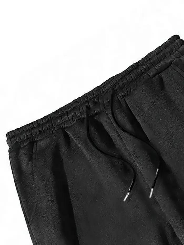 2025 Pantalon à jambes larges noir pour hommes à la mode Grande croix blanche imprimée Pantalon hip-