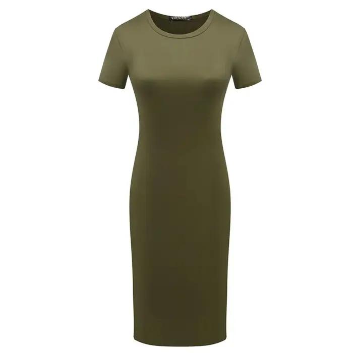 Robes d'été pour femmes, longueur aux genoux, brillantes, décontractées, manches courtes, à bandes,