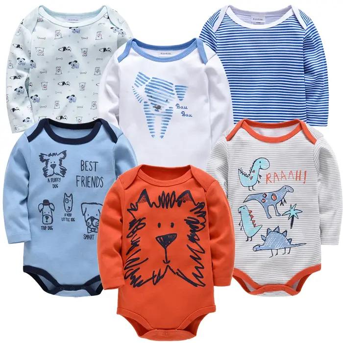 Vêtements pour bébés filles de 3 à 6 pièces/lot, body en coton à manches longues pour filles de 0 à